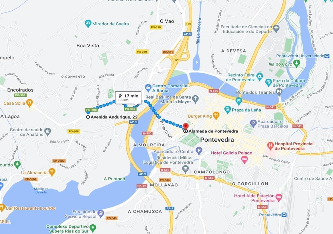 Apt Soleado Y Silencioso - Garaje- A 17 Min Andando Del Centro De Понтеведра Екстер'єр фото